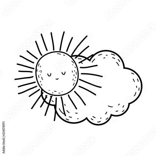 cute fairytale cloud with sun
