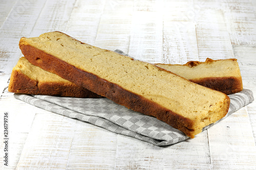 Frisian Reepkoek (bar cake) on wooden background photo