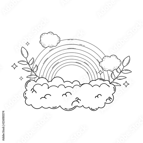 cute rainbow with cloud