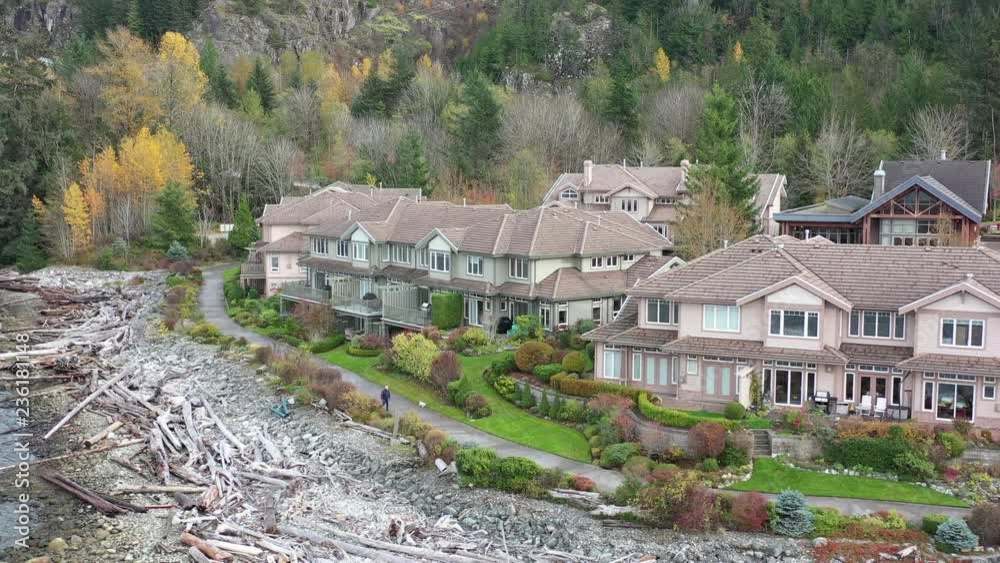A perfect neighbourhood. Houses in suburb at Summer in the north America. Luxury houses with nice landscape. Aerial drone view. A perfect neighbourhood. Houses in suburb at Summer in the north America. Luxury houses with nice landscape. Aerial drone view.