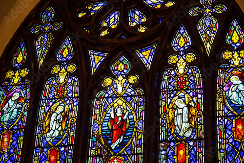 Stained Glass Windows in a Chapel
