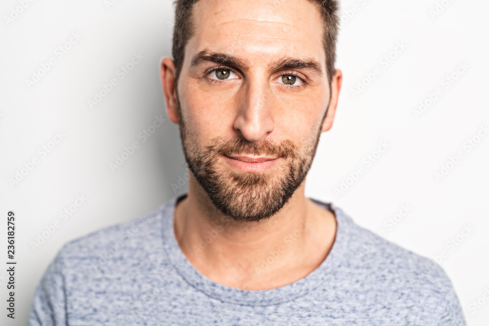 A guy in studio white background, great looking