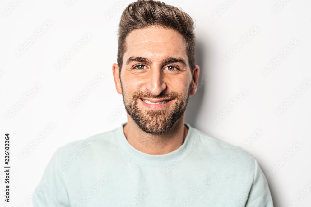 A guy in studio white background, great looking
