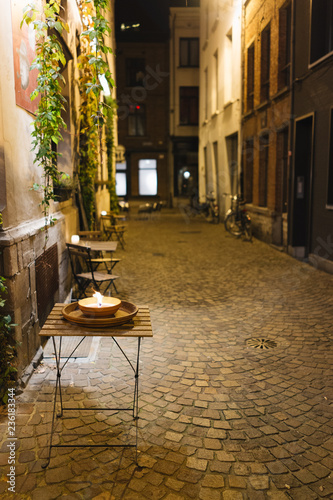 Fototapeta Naklejka Na Ścianę i Meble -  Outdoor restaurant in Antwerp in Belgium