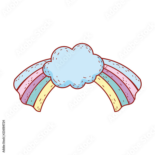 cute rainbow with cloud