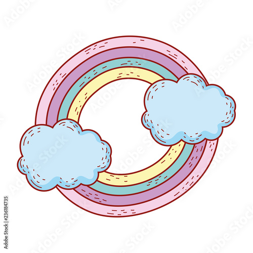 cute rainbow with clouds
