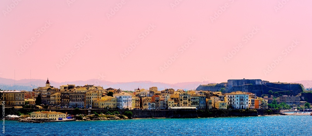 Pink skies of Corfu