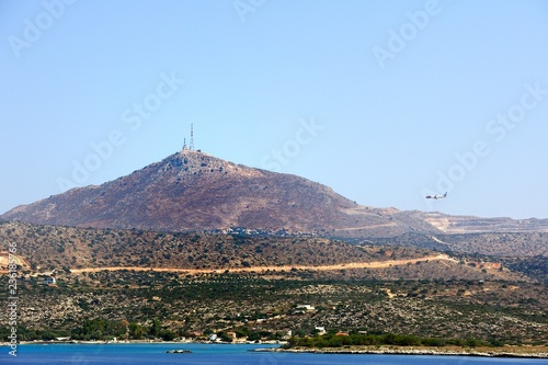 Communication mast and the aeroplane photo