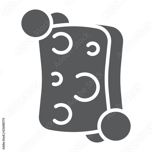 Sponge glyph icon, clean and wash, washcloth sign, vector graphics, a solid pattern on a white background.