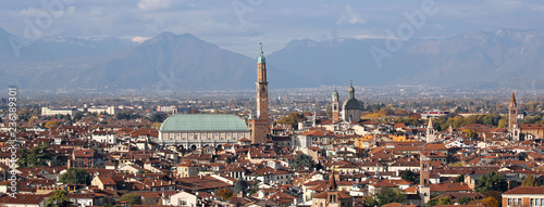 panoramic view of VICENZA city in Northen Italy and the famous m photo