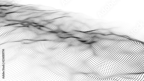 Futuristic dots pattern. Imitation wave of particles. Data visualization. Vector illustration.