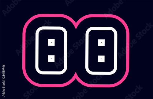 pink white blue alphabet combination letter bb b b logo company icon design