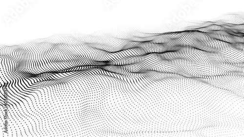 Futuristic dots pattern. Imitation wave of particles. Data visualization. Vector illustration.