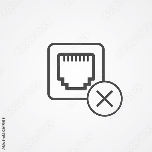 Ethernet port vector icon sign symbol