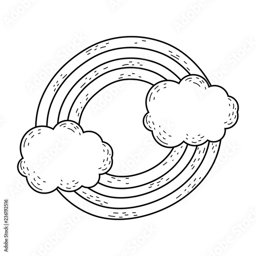 cute rainbow with clouds