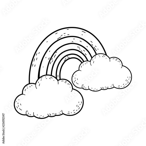 cute rainbow with clouds