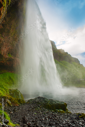 Waterfall Seljalandsfoss in Iceland