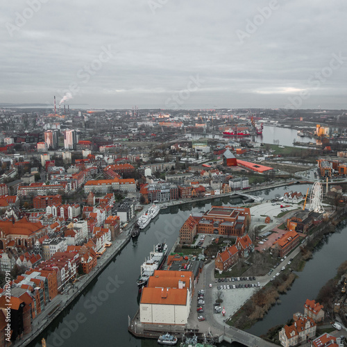 gdansk city view aerial