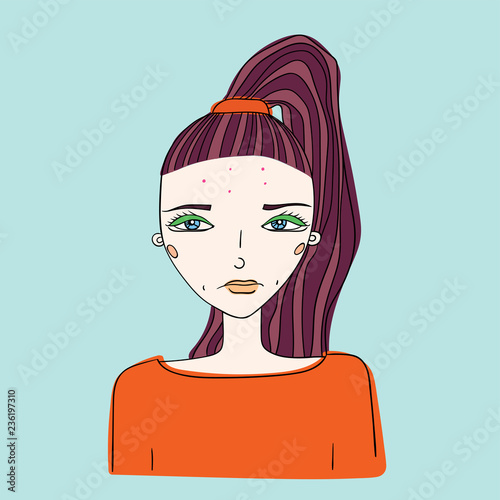 young girl with problem skin
