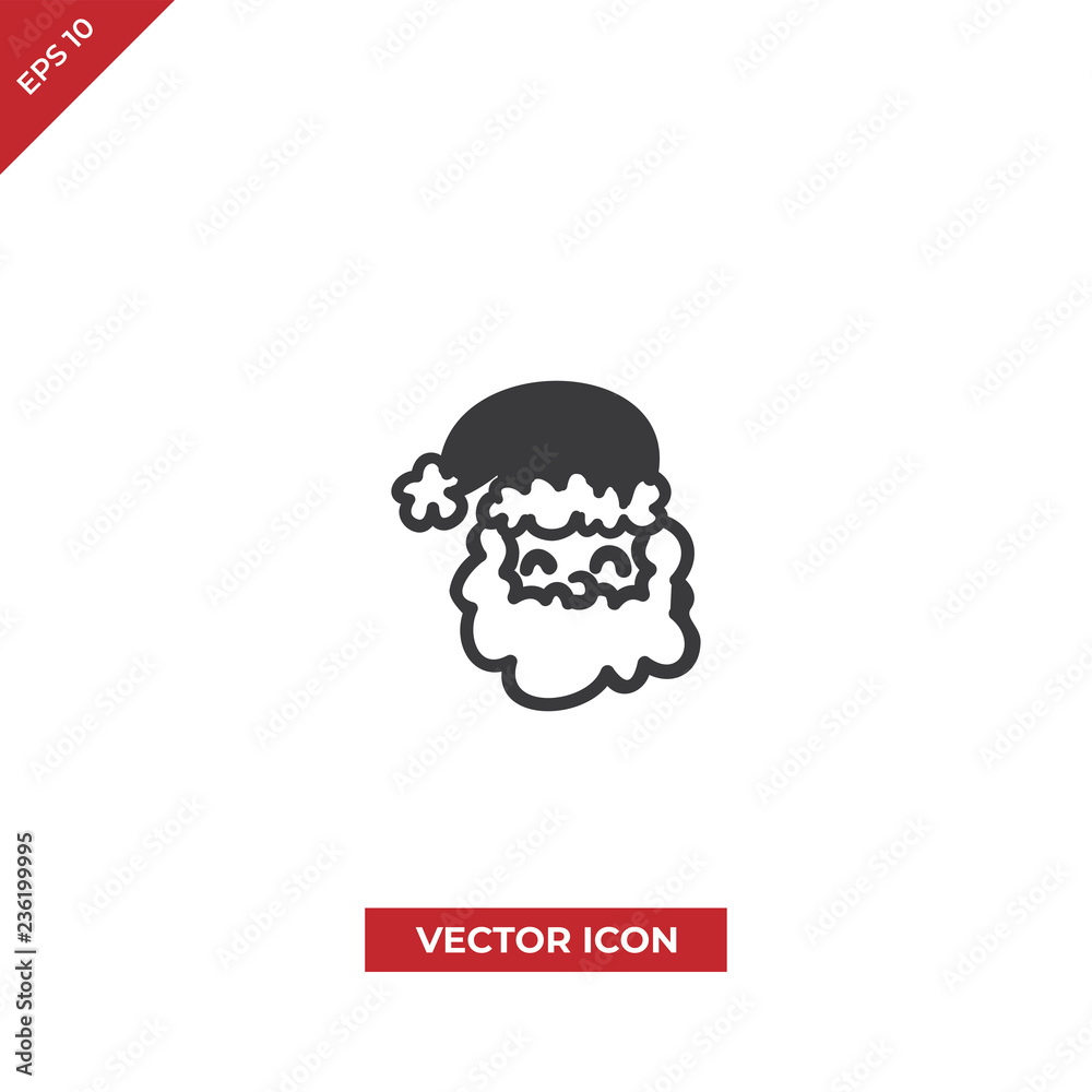Smiling santa claus vector icon