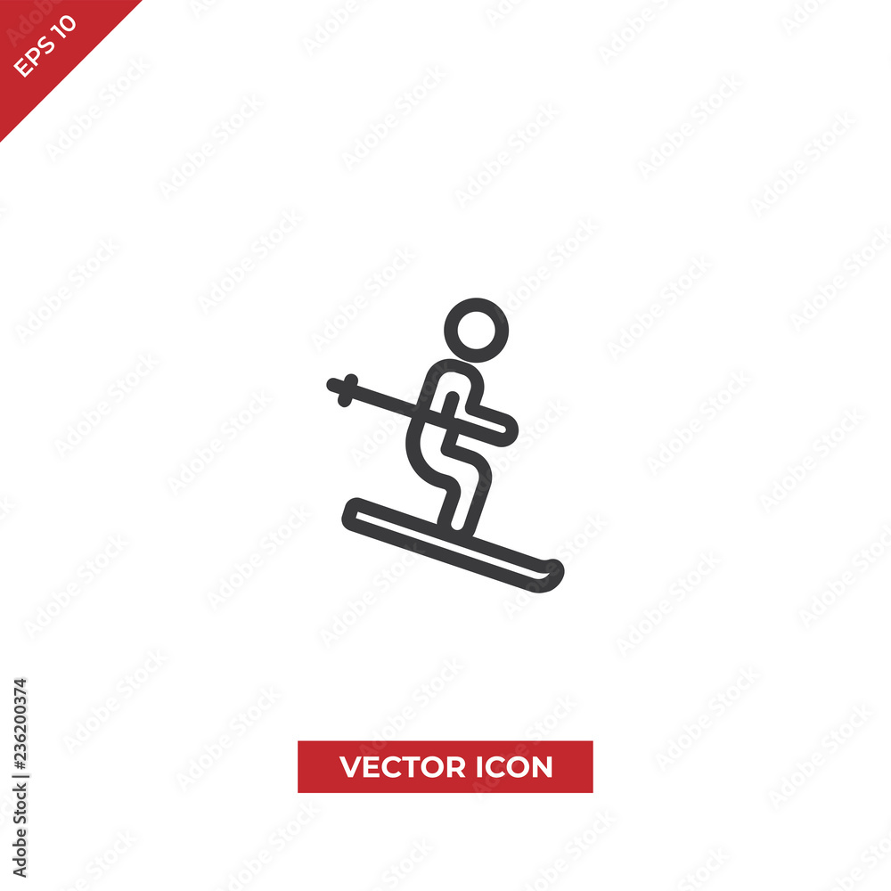 Skiing vector icon Skiing vector icon
