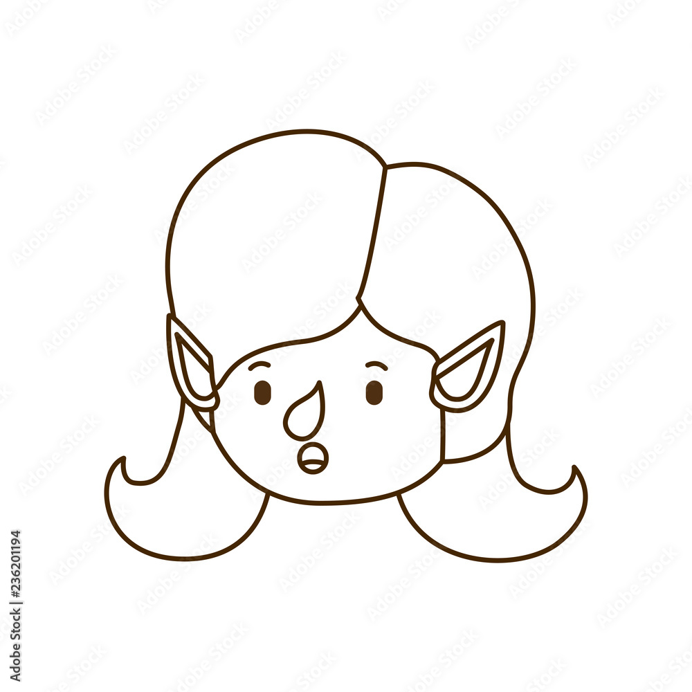 elf woman head avatar character elf woman head avatar character