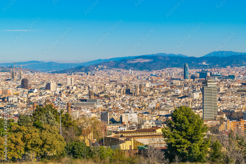 Fototapeta premium Aerial View Barcelona City, Spain