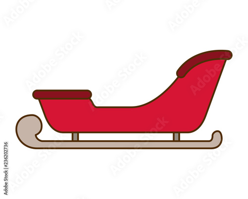 christmas sleigh isolated icon