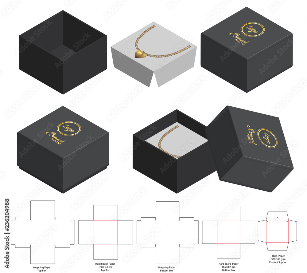 Box packaging die cut template design. 3d mock-up Box packaging die cut template design. 3d mock-up