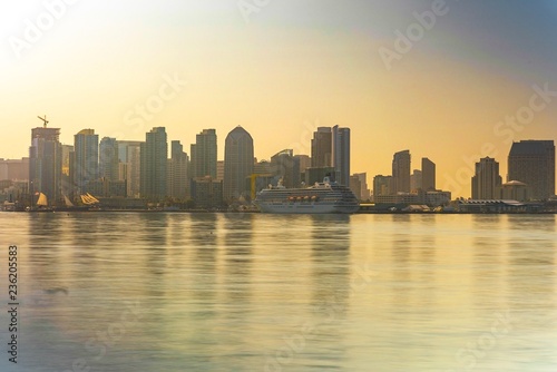 San Diego cityscape sunset