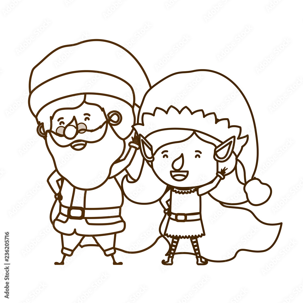 santa claus with elf woman moving avatar character santa claus with elf woman moving avatar character