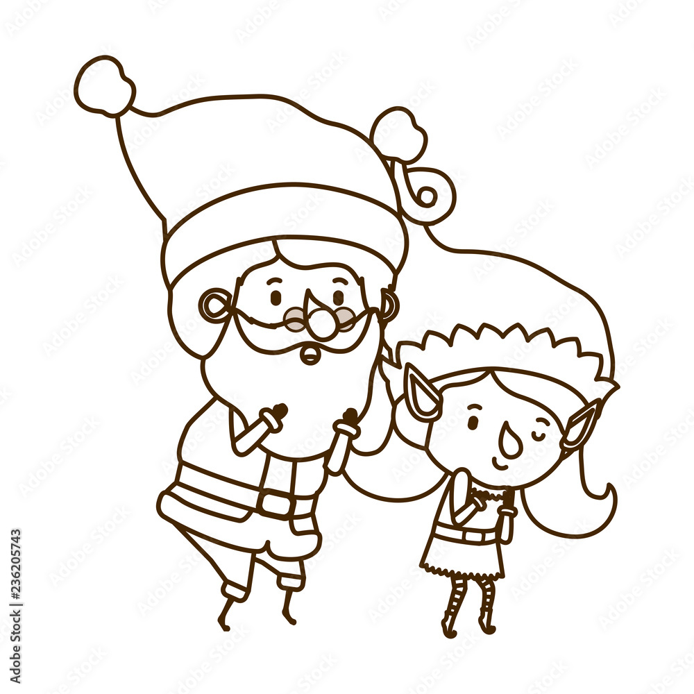 santa claus with elf woman moving avatar character santa claus with elf woman moving avatar character