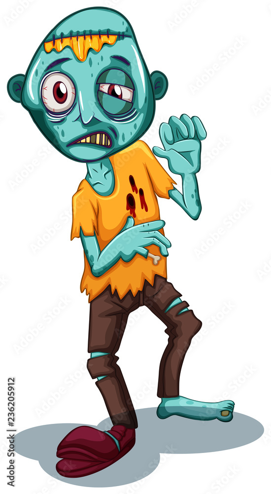 Zombie character on white background Zombie character on white background