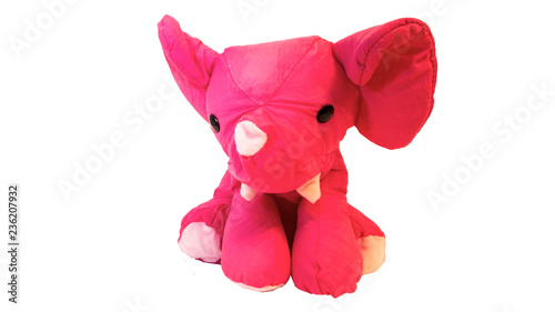 Plush pink elephant toy 