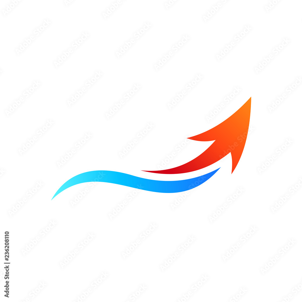 Arrow and Wave Logo Template