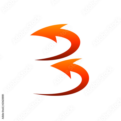 Arrow Letter B Logo Design. Two Arrow with Letter B Shape