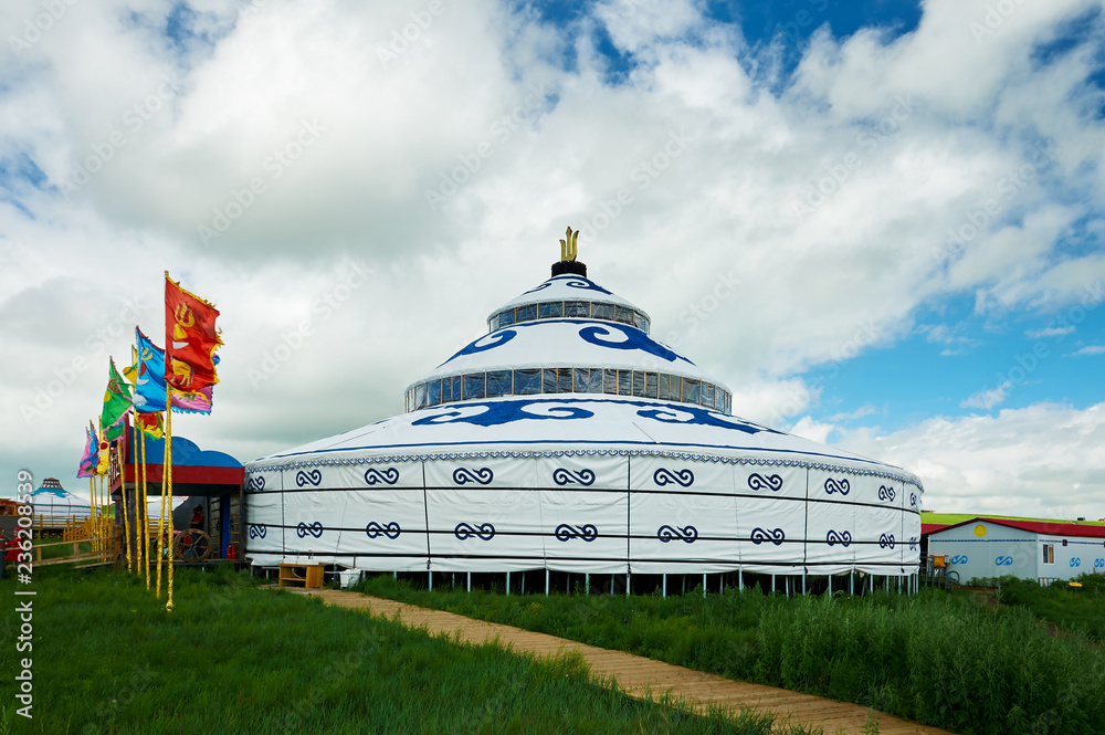Mongolia yurts in the summer grassland of Hulunbuir, China Mongolia yurts in the summer grassland of Hulunbuir, China
