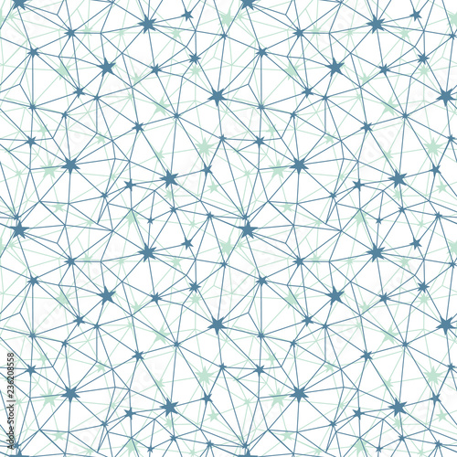 Blue grey stars network vector seamless pattern. Great for space inspired wal...