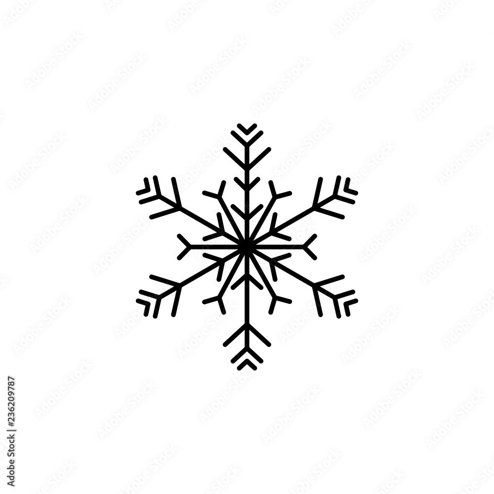 Snowflake icon. Christmas and winter theme. Simple outline illustration Snowflake icon. Christmas and winter theme. Simple outline illustration
