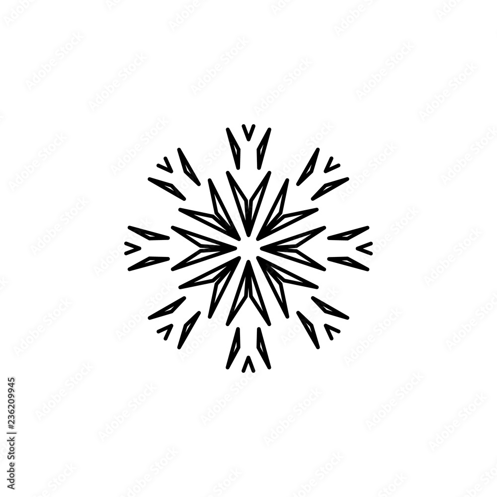 Snowflake icon. Christmas and winter theme. Simple outline illustration Snowflake icon. Christmas and winter theme. Simple outline illustration