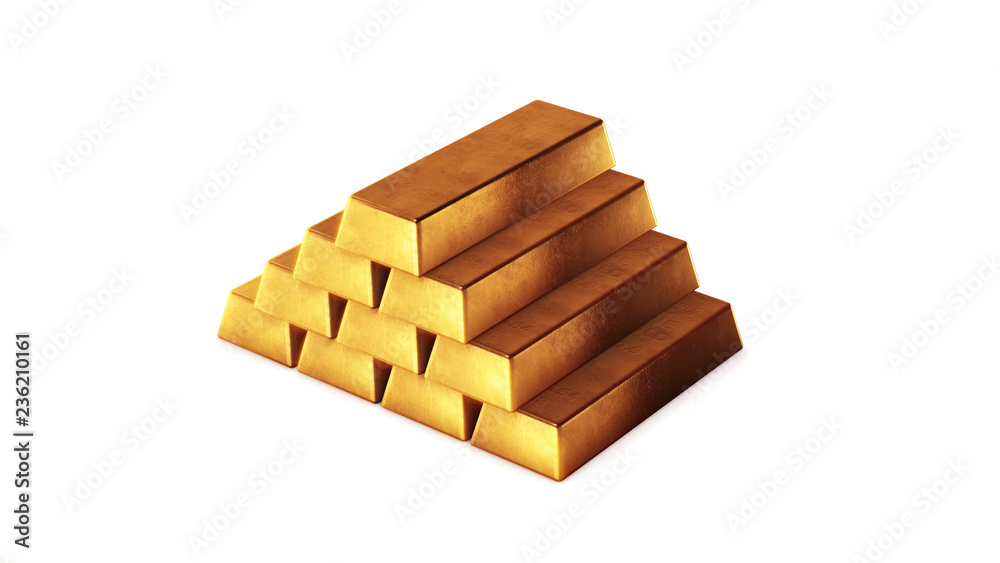 Gold bars isolated on white background. Financial success, business investment and wealth concept. Gold bars isolated on white background. Financial success, business investment and wealth concept.