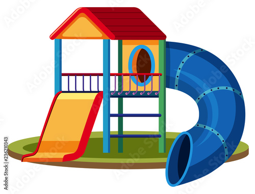 Isolated playground house on white background