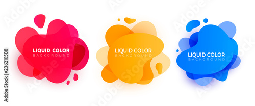 Set of wave liquid gradient splashes. Vector design for covers, greeting card, poster or flyers.