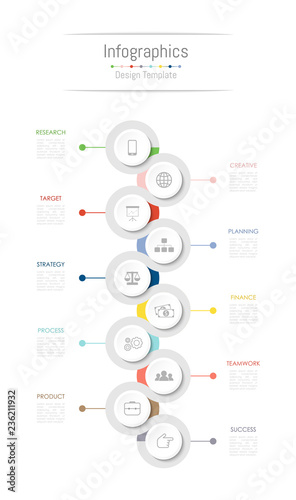 Infographic design elements for your business data with 10 options, parts, steps, timelines or processes. Vector Illustration.