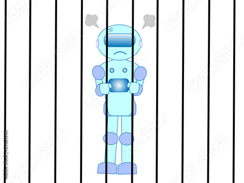 いらなくなった人工知能を持ったロボットが隔離された。
