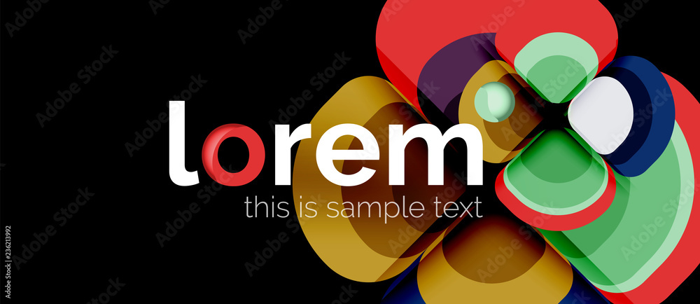 Fototapeta premium Abstract background - geometric multicolored round shapes composition. Trendy abstract layout template for business or technology presentation