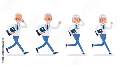 business people working and different poses action character vector design no26 photo