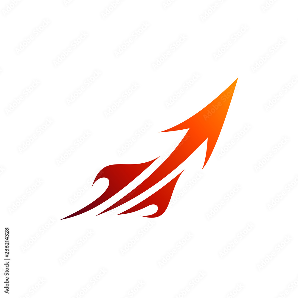 Obraz premium Fast Fire with Arrow Launch Business Logo Template