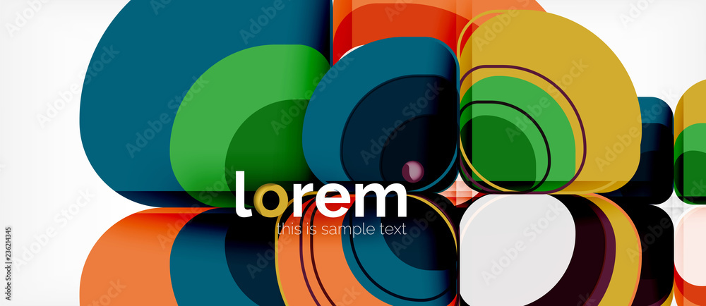 Round triangles geometric shapes composition Round triangles geometric shapes composition