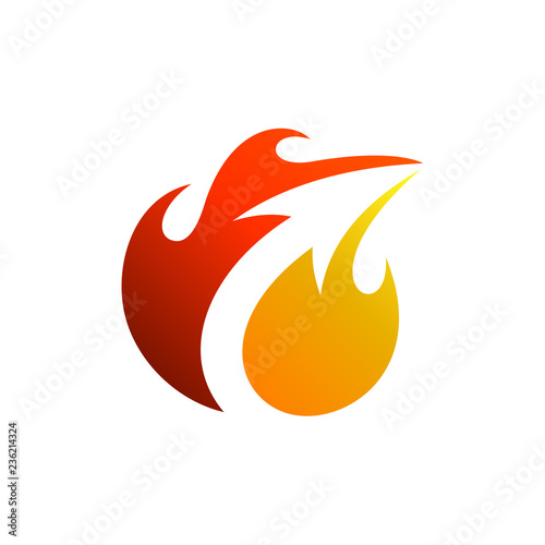 Hot Arrow Logo Design. Fire with Arrow Shape Inside